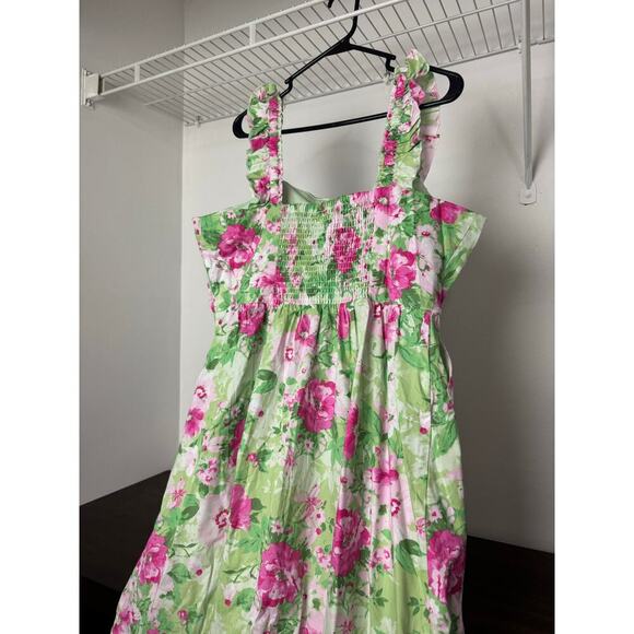 Torrid Midi Poplin Tiered Ruffle Strap Dress Floral NWT - Picture 6 of 9